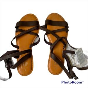 NWT GAP Strappy Sandals Leather Brown Sz 6